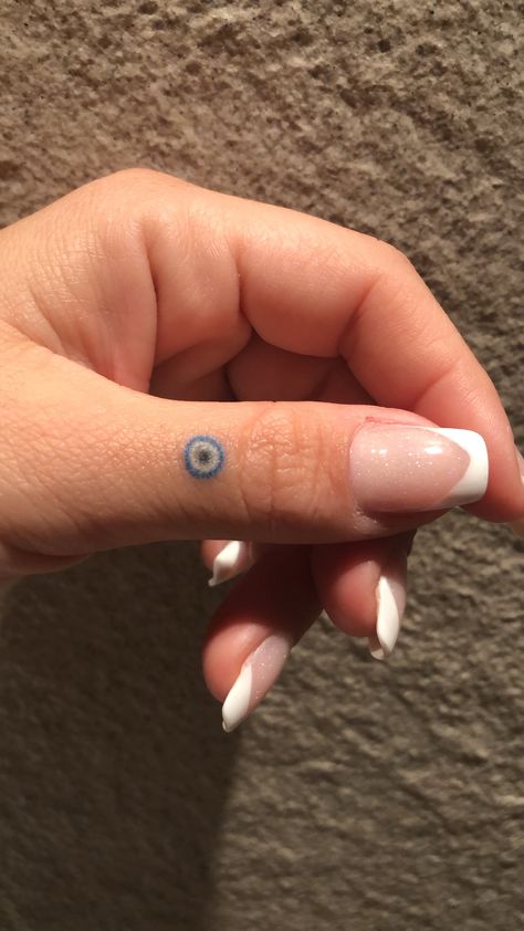 Mini Finger Tattoos, Stick Poke Tattoo, Evil Eye Tattoo, American Threads, Tatuaje A Color, Poke Tattoo, Classy Tattoos, Discreet Tattoos, Dainty Tattoos