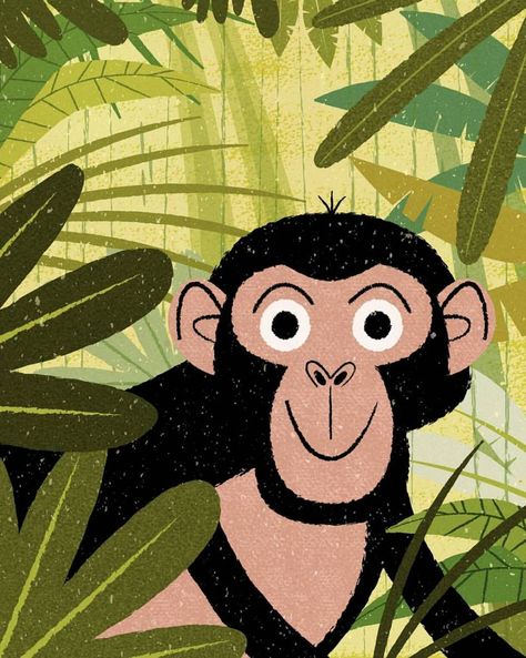 Monkey Illustration, School Of Arts, Tropical Illustration, Be An Artist, Animal Illustration Art, Year Of The Monkey, Watercolor Animals, Children's Book Illustration, Children Illustration