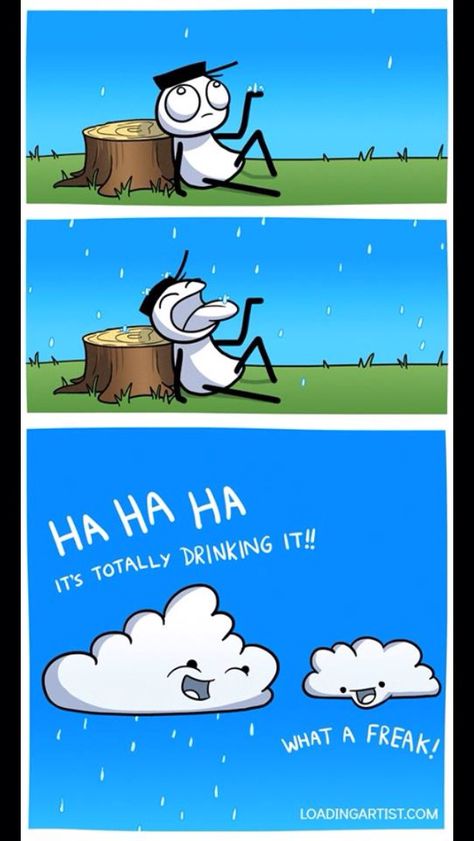 Silly clouds. Loading Artist, Funny Comic Strips, Online Comics, Cute Comics, Really Funny Memes, Funny Cartoons, Super Funny, Comic Strip, Funny Comics