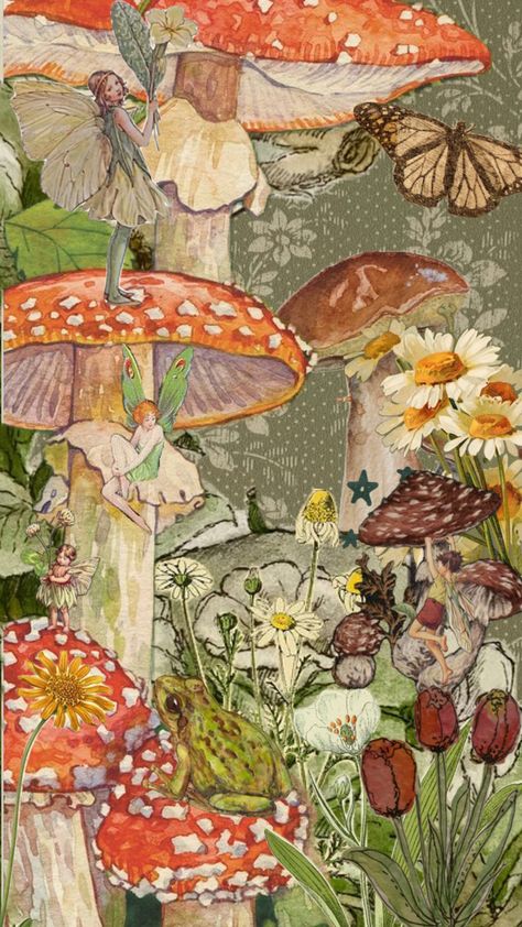 mushroom fairy garden Fairy Garden Drawing, Mushroom Fairy Garden, Mushroom Background, Mushroom Poster, Mushroom Wallpaper, Fairy Wallpaper, Pretty Wallpapers Tumblr, Mushroom Fairy, Theme Background