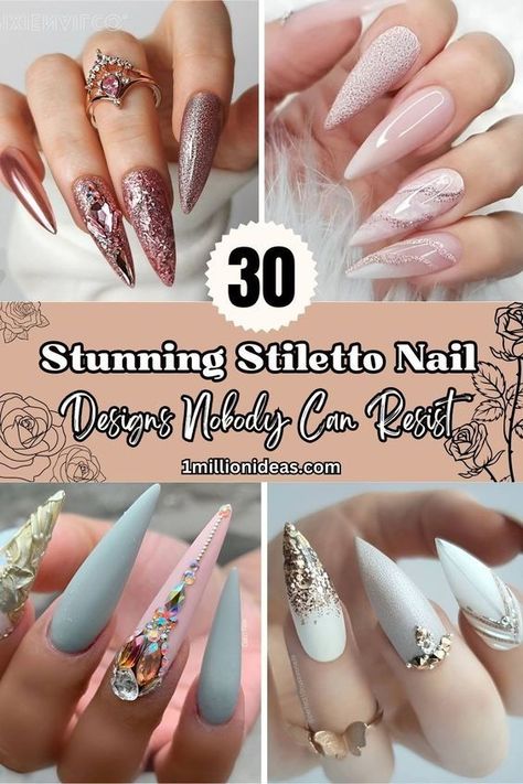 Stiletto nail designs with irresistible and edgy appeal. Neutral Stilleto Nails Designs, Staleto Nails Long Design, Nail Ideas Stiletto Long, Classy Stilleto Nails, Acrylic Nail Designs Stiletto, Fall Stilleto Nails, Elegant Stiletto Nails, Nail Ideas Stiletto, Short Stiletto Nails Designs