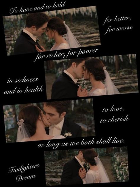 Edward & Bella's Wedding Vows  (Twilighters Dream Edit) Twilight Wedding Vows, Vows From Movies, Wedding Vows From Movies, Twilight Inspired Wedding, Bella And Edward Wedding, Wedding Phrases, Twilight Pics, Bella And Edward, Twilight Wedding