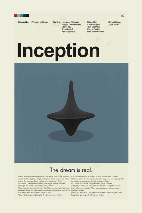 Inception Movie Poster, Inception Movie, Minimalist Graphic Design, Film Posters Minimalist, Film Poster Design, Septième Art, Vintage Poster Design, Movie Poster Wall, Movie Posters Design