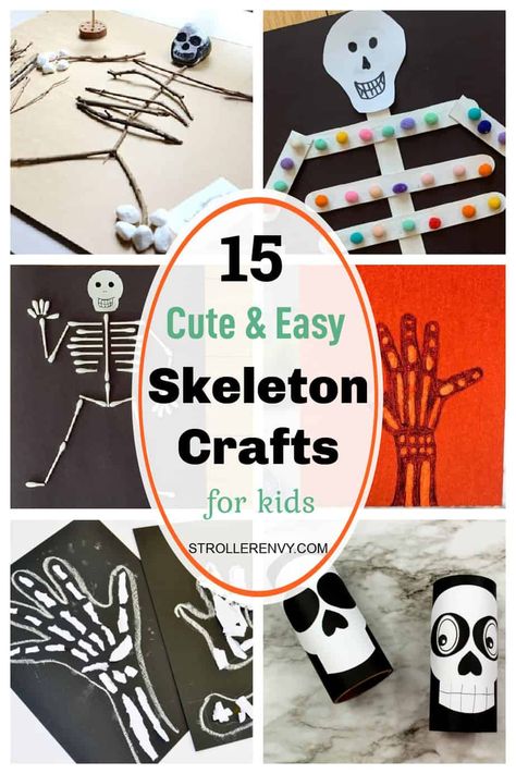 Halloween Craft Skeleton, Toddler Skeleton Craft, Qtip Skeleton Craft For Kids, Q Tip Skeleton Craft Kids, Kids Skeleton Craft, Skeleton Kids Craft, Skeleton Crafts For Kids Preschool, Preschool Skeleton Craft, Funny Bones Activities