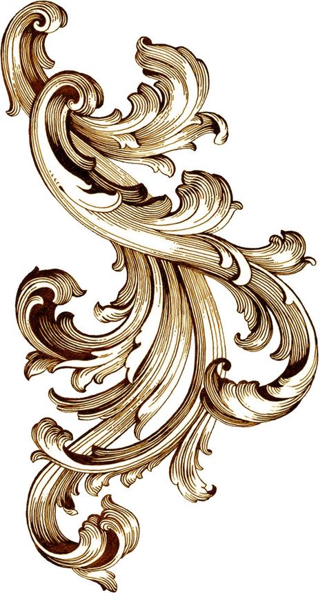 Rose Filigree Tattoo Design, Baroque Ornament Design, Filigree Outline, Baroque Filigree, Baroque Tattoo, Filigree Tattoo, Royal Pattern, Ornament Drawing, Baroque Ornament