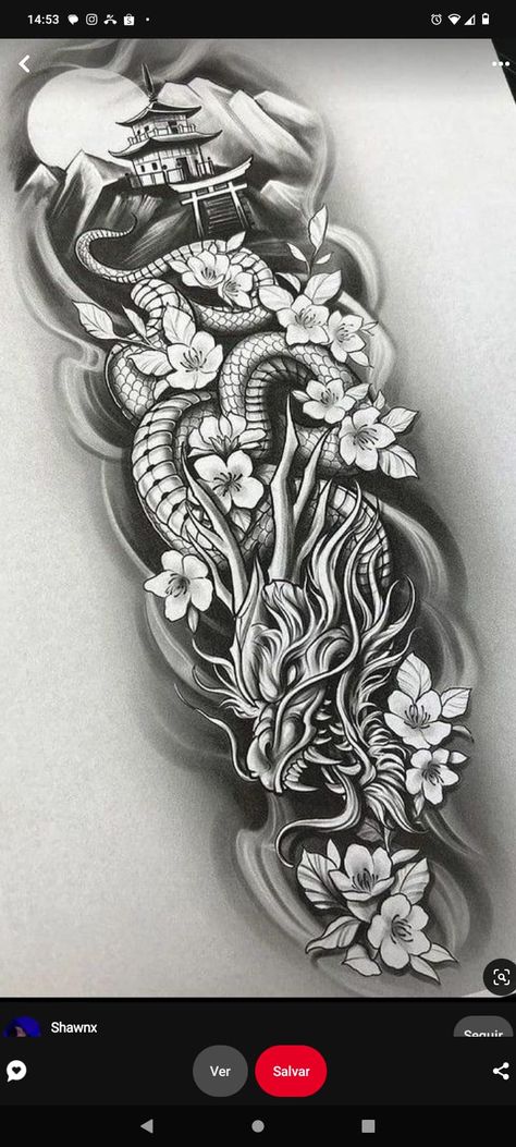 Tattoo Ideas For Men Forearm Flowers, Japanese Tattoo Art Sleeve Men, Full Sleeve Dragon Tattoos For Guys, Japanese Tattoos Stencil, Tattoos With Lots Of Shading, Tattoo Ideas For Men Forearm Half Sleeves Japanese, B&w Tattoos, Quarter Leg Sleeve Tattoo, Half Sleeve Tattoos Sketches For Women