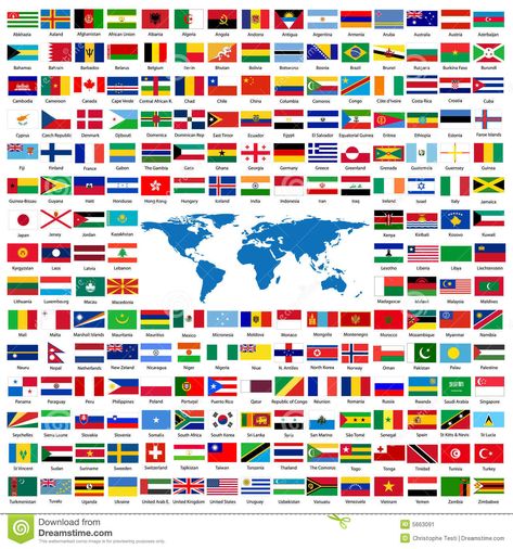 Illustration about Complete set of Flags of the world sorted alphabetically with official colors and details. Illustration of frame, abstract, east - 5663091 World Flags With Names, Map Of Continents, All World Flags, All Country Flags, Pictures Of Flags, Flags Of European Countries, World Country Flags, World Quiz, Different Flags