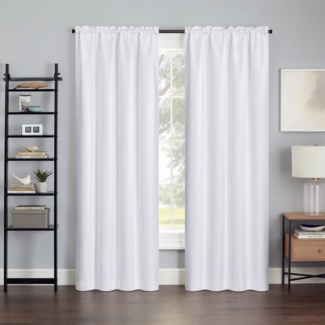 White Curtains Bedroom, White Blackout Curtains, Blackout Curtains Bedroom, Curtain For Door Window, Panel Room Divider, Thermal Curtains, White Curtains, Green Rooms, Black Panels