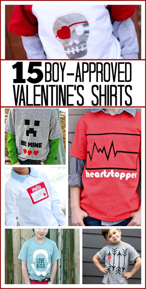 It may be harder to find boy Valentines shirts- especially some that are boy approved! But these fun shirts aren’t overly lovey-dovey and are still fun to wear for even the toughest little guy. I love to dress for the holidays, and especially dress up my kids! So with two boys of my own I … Cricut Valentines Shirts Kids, Valentine’s Day Shirts For Boys, Valentine’s Day Shirts For Kids, Valentines Photo Ideas, Boys Valentine Shirts, Toddler Boy Valentine Shirt, Kids Valentine Shirts, Boys Valentines Outfit, Cricut Valentine