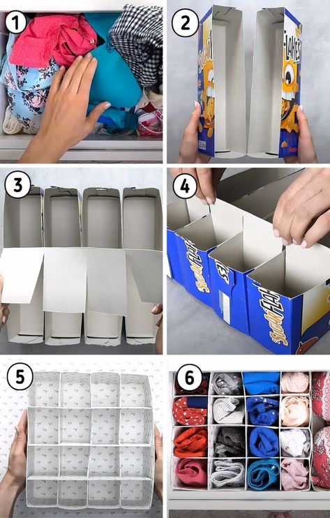 Cardboard Box Storage, Shoe Box Crafts, Cardboard Organizer, Cardboard Storage, Diy Room Decor Videos, Bedroom Hacks, Packing Hacks Clothes, Box Crafts, Cardboard Crafts Diy