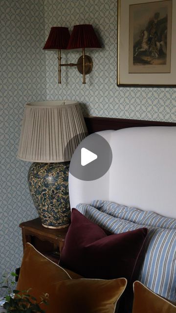 Ash Mazzina on Instagram: "I’ve been meaning to tackle the guest bedroom renovation for a while, and now feels like the perfect time. Supporting British brands is close to my heart, so I’ve chosen some of my absolute favourites for this space.

The room features wallpaper by @farrowandball, lighting from @pookylights and the beautiful Lupin bed by @buttonandsprung (Gifted)

When decorating, what’s your style?" English Country Decor, Feature Wallpaper, Bedroom Renovation, The Guest, Close To My Heart, New Room, Guest Bedroom, Country Decor, My Dream Home