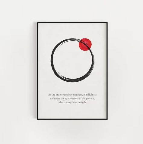 Enso Circle Wall Art Print, Minimalist Asian Decor, Zen Quote About Mindfulness, Gift for Meditators, Printable Digital Download - Etsy Wisdom Artwork, Zen Symbols, Enso Meaning, Minimalist Asian Decor, Enso Tattoo, Zen Circle, Enso Tattoo Woman, Enso Symbol Tattoo, Enso Circle