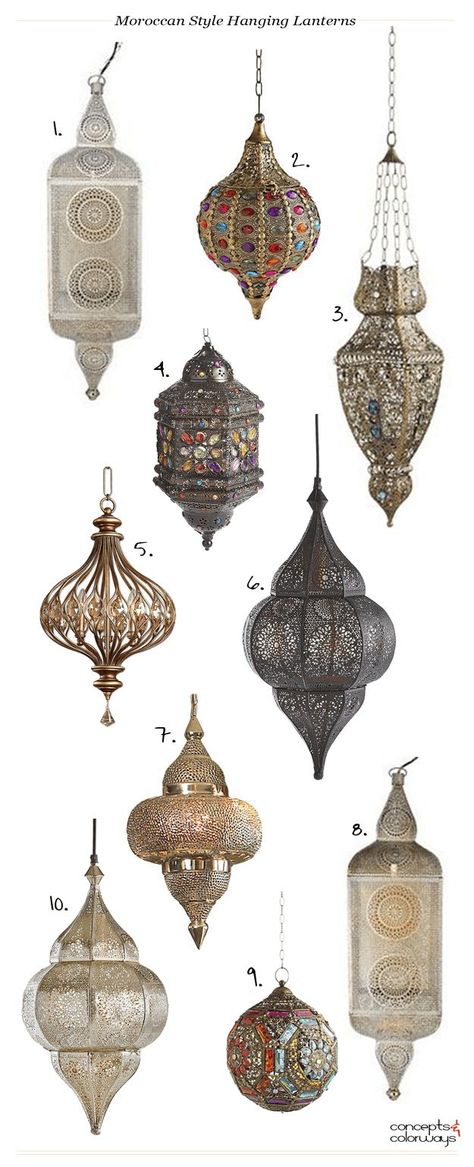 moroccan style hanging lanterns, bohemian style pendants, bohemian lighting, moroccan lighting, product roundup ขวดโหล Mason Jar, Dekorasi Maroko, Bohemian Lighting, Moroccan Bathroom, Design Marocain, Moroccan Bedroom, Bohemian Bathroom, Style Marocain, Moroccan Lighting