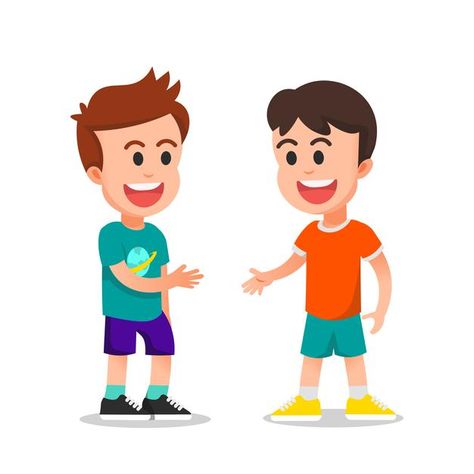 Two boys talking to each other isolated ... | Premium Vector #Freepik #vector #education Talking To Each Other Drawing, Girl Scout Costume, Ramadan Printables, Cartoon Pic, Boy Clipart, Walking Together, Friends Clipart, Hand Doodles, Muslim Images