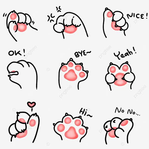 Cat Paw Drawing Simple, Cute Cat Paws Drawing, Cat Paw Sketch, Cat Paws Drawing, Cat Paw Illustration, Paws Drawing, Cat Cute Drawing, Cat Paw Art, Paw Sketch