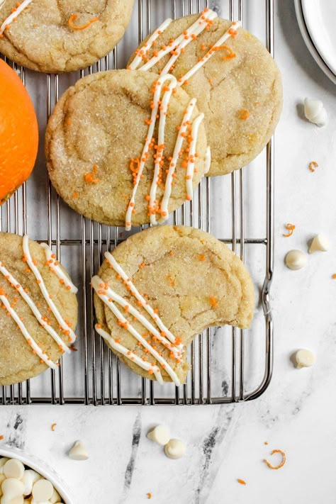 Orange Creamsicle Sugar Cookies - My Messy Kitchen Orange Snickerdoodle Cookies, Orange Cream Cookies, Italian Orange Cookies, Cookie Recipes Summer, Cookie Trailer, Orange Christmas Cookies, Spring Bakes, 2025 Cookies, Orange Creamsicle Cookies