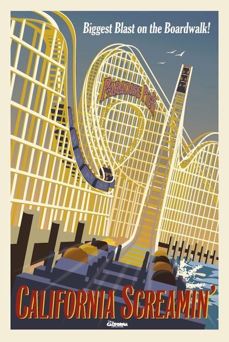 California Screamin Vintage Disney Posters, Disneyland Attractions, Disneyland Rides, Disneyland California Adventure, Disney Attractions, Disney Rides, Disney Posters, Disneyland California, Parc D'attraction