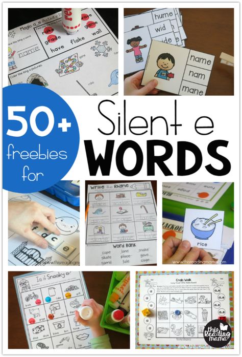 Are you teaching Silent e words to your learners? Here are some hands-on and fun resources your learners will enjoy. Most are free printables, too!   *This post contains affiliate links.   Teaching Silent e Words Sometimes, the jump from short vowel words to silent e words is a bumpy road for learners. Here are a … Silent E Worksheets Free, Silent E Words, Magic E Words, Silent E, Cvce Words, Magic E, Long Vowels, E Words, 2nd Grade Reading