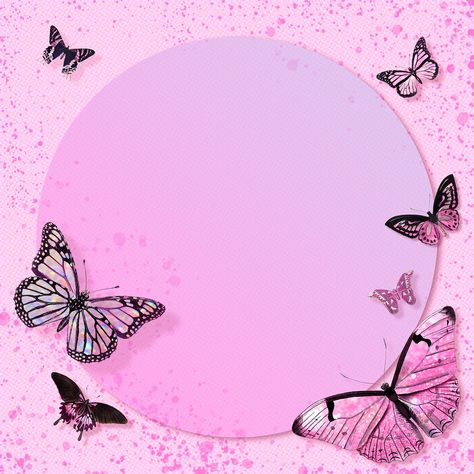 Circle pink butterfly frame design element | premium image by rawpixel.com / Techi Pink Logo Design, Background Butterfly, Butterfly Circle, Disney Frames, About Butterfly, Simple Hand Embroidery Patterns, Butterfly Wallpaper Backgrounds, Butterfly Background, Alfabet Letters