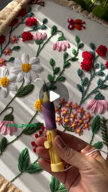 Art And Craft Materials, 1k Views, Craft Materials, Punch Needle, Fabric Art, Art Craft, Sewing Fabric, Fiber Art, Arts And Crafts