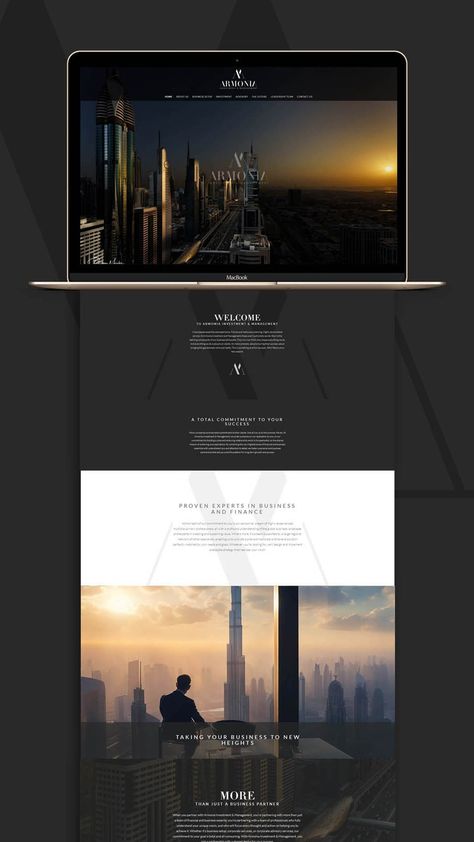Armonia Investment & Management - Highly End Corporate Website Design. Responsive Mobile Friendly Wealth Management Website Design, Services Website Page, Website Design Finance, High End Website, Web Design Corporate, High End Website Design, Luxury Website Design Inspiration, Investment Website Design, Elegant Web Design