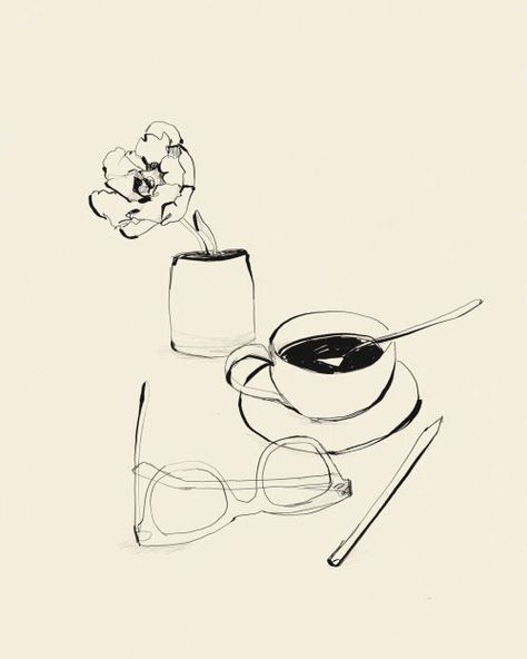 Garance Dore, Sketchbook Inspiration, 로고 디자인, 그림 그리기, Drawing Inspiration, Coffee Cup, Art Inspo, Line Art, Art Journal