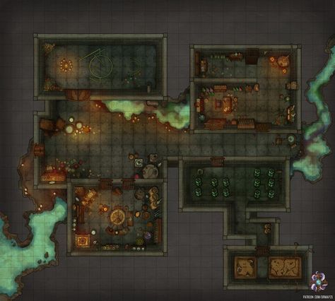 https://www.patreon.com/drmapzo #dnd #map #dungeonsanddragons #battlemap #fantasy #dungeon #alchemy #laboratory #lab #halloween #horror #prison #5e #dnd5e #5emap #5eart #environment #adventure #magic #outdoors #wilderness #plains #forgottenrealms #roll20 #fantasygrounds #gameart #art #tabletop #rpg #pathfinder #heroclix #encounter #grid #miniatures #cartography Lab Dnd Map, Lab Map Dnd, Dnd Horror Map, Dnd Laboratory Map, Laboratory Battlemap, Lab Battlemap, Dnd Prison Map, Alchemy Laboratory, Master Alchemist