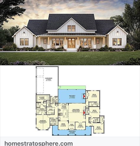 Modern Farmhouse 1 Story Floor Plans, Modern Farm Lake House, House Plans With Storage, Home Layouts 4 Bedroom, Farmhouse Building Plans One Story, Simple Farmhouse Floor Plans, Farmhouse Blueprints 4 Bedroom, Simple Farmhouse Plans 4 Bedroom, Barndominium Ideas 4 Bedroom Farmhouse