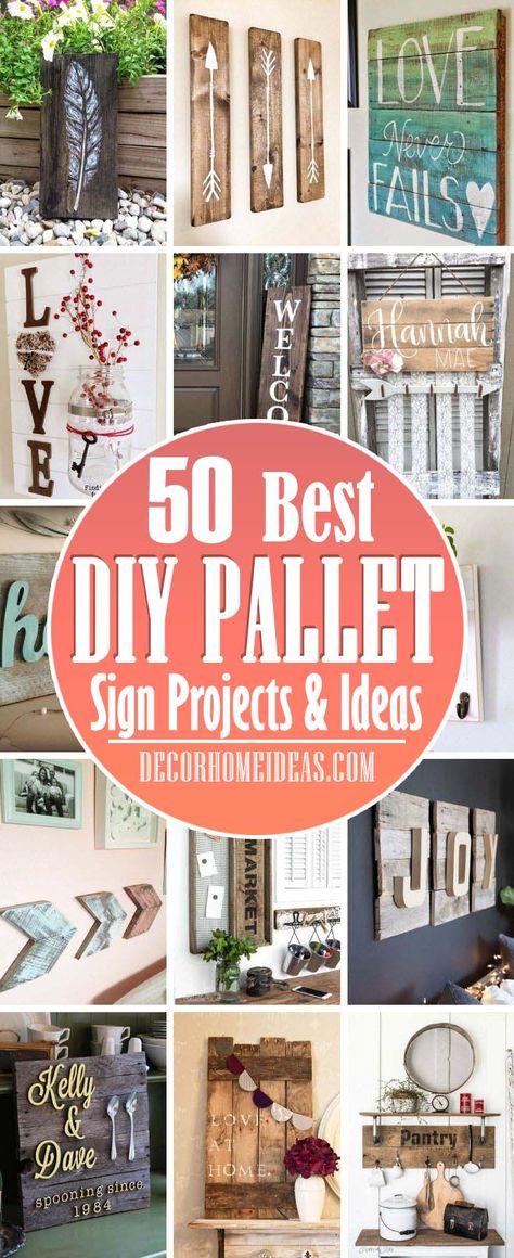 Pallet Farmhouse Decor, Pallet Wood Ideas Diy Projects, Diy Pallet Wall Decor Ideas, How To Take A Pallet Apart Easy, Pallet Board Ideas Diy Projects, Easy Pallet Projects To Sell, Painted Wood Pallet Ideas, Diy Pallet Gifts, Pallet Board Wall Decor