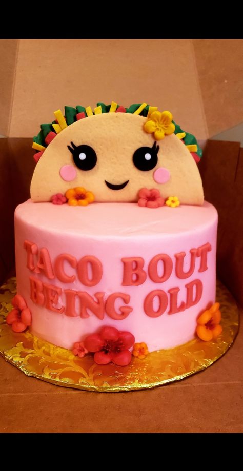 Taco Bout A Party Cake, 50th Taco Birthday Party, Adios To My 20s Cake, Taco Theme Birthday Cake, Taco About A Baby Cake, Taco Themed Cake, Taco Cake Birthday, Taco Theme Cake, Taco Cake Ideas