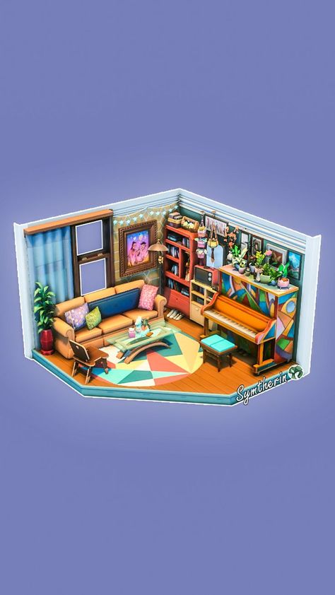 Sims 4 Music Room, Sims Dollhouse, Sims Room, Sims Interior, Sims Rooms, Sims Memes, Dollhouse Rooms, Sims Houses, Growing Together