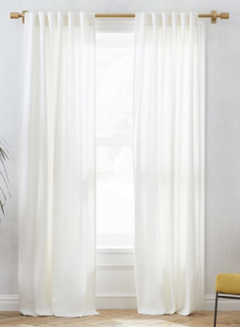 Floor To Ceiling Curtains, Window Furnishings, White Drapes, Linen Curtain, Dorm Ideas, Vacation House, White Floors, Cotton Curtains, White Curtains