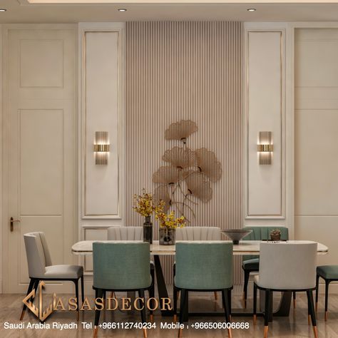 Panelling Design, Dining Room Design Luxury, Luxury Ceiling Design, Dining Area Design, Dining Interior, Dining Wall, Ceiling Design Living Room, Wardrobe Design Bedroom, House Design Kitchen