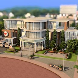 Willow Creek Hospital Willow Creek, Sims 4 Build, Sims Cc, Sims 4, Building