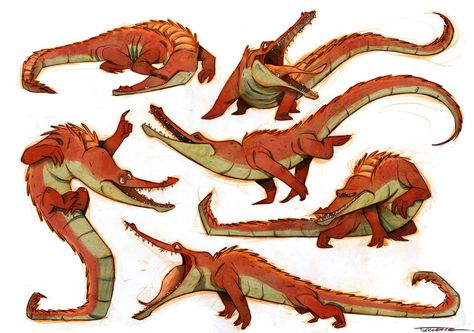 Alligator Character, Animation Student, Character Designer, Crocodiles, Creature Concept Art, Animal Sketches, Arte Fantasy, Arte Animal, 판타지 아트