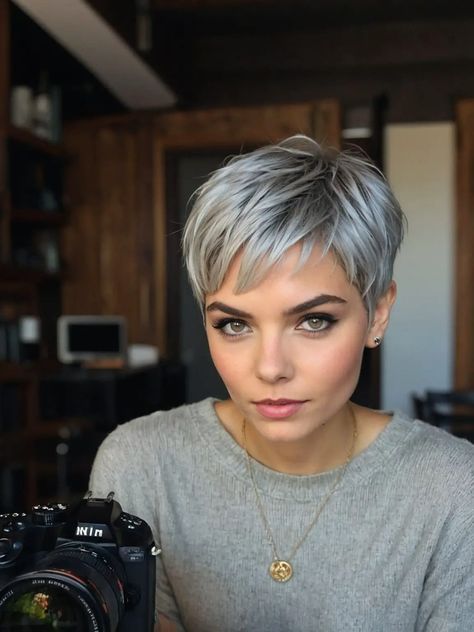 Best Styles For Thick Hair, Kelly Pickler Short Hair, Edgy Short Hair For Women Over 50, Plus Size Pixie Haircut, Layered Pixie Haircuts, Sleek Short Hair, Short Hair Pixie Cuts, Short Grey Hair, Hair Pixie