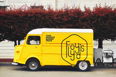 Floyyd's - Food Truck on Behance Food Truck Design Exterior, Food Truck Branding, Foodtrucks Ideas, Pizza Vans, Citroen Van, Food Truck Events, Bar Trailer, Coffee Food Truck, Pizza Truck