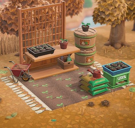 Barrels Diy, Potting Station, Acnh Cottagecore, Animal Crossing 3ds, Animal Crossing Wild World, Deco Nature, Animal Crossing Villagers, Island Decor, New Animal Crossing