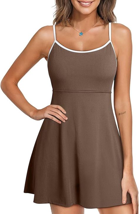 Aleumdr Women’s Ribbed One Piece Swimsuits Modest Swim Dress Tummy Control Adjustable Straps Bathing Suit with Pockets Swimsuits Modest, Swim Dress Modest, Modest Swim, Strapless Bodycon Dress, Modest Swimsuits, Dress For Spring, Ribbed Dress, One Piece Swimsuits, Lace Bodycon Dress