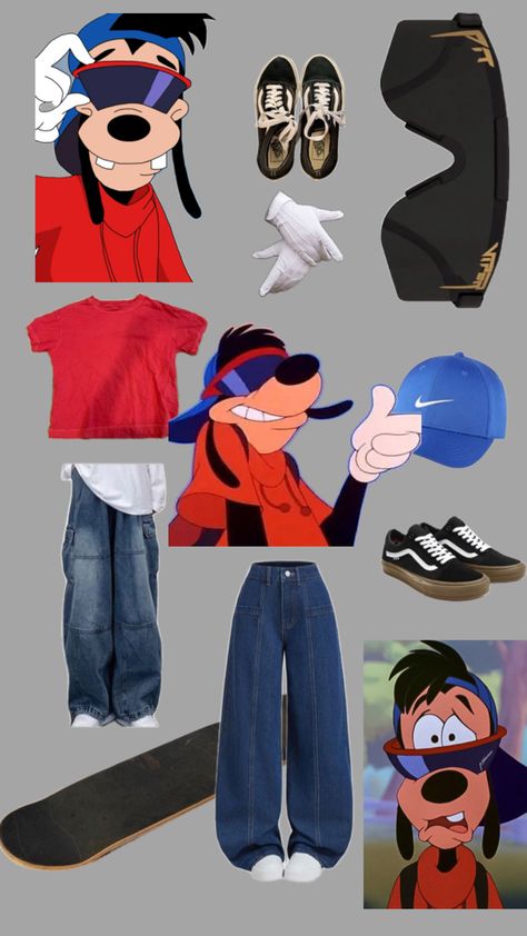 Easy diy Halloween costumes Cartoon Characters To Dress Up As Easy, Easy Quick Diy Halloween Costumes, Disney Easy Costumes, Halloween Costume For Cold Weather, Easy Character Costumes, Cartoon Character Halloween Costumes, Quick Diy Halloween Costumes, Goofy Costume, Cartoon Halloween Costumes