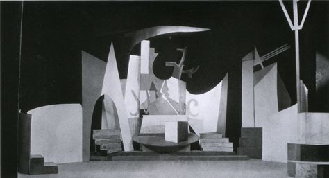 Image is from Aronson’s first production. The Constructivist designs were for Ansky’s production of Day and Night (1924) Scenic Design Theatres, Theatre Of The Absurd, Set Design Theatre, Stage Set Design, German Expressionism, Theatre Design, Exhibition Display, Theatre Set, Scene Design