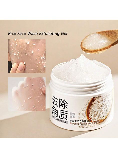 140g Rice Exfoliating Facial Cleanser Gel, Softly Removes Dead Skin Cells, Contains Vc&aloe Vera Extract, For Daily SkincareI discovered amazing products on SHEIN.com, come check them out! Face Exfoliating, Exfoliating Facial Scrub, Scrub Face, Face Body Scrub, Exfoliating Face Scrub, Skincare Facial, Facial Scrub, Facial Exfoliator, Exfoliating Scrub