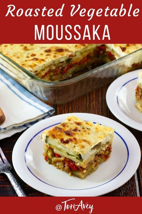 Vegetable Moussaka Recipe, Veggie Moussaka Recipe, Turkish Moussaka Recipe, Vegetarian Moussaka Recipe, Mediterranean Vegetarian Recipes, Vegetable Moussaka, Vegetarian Moussaka, Mediterranean Vegetarian, Béchamel Sauce