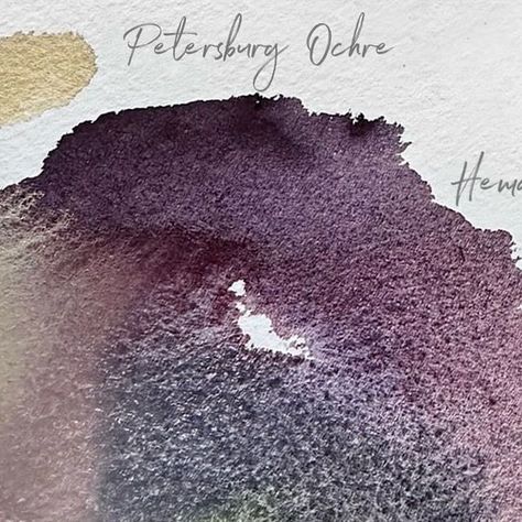 nevskayapalitra_world on Instagram: "🎨 Color Mixing 💫 🍇 632 HEMATITE MIST (P.B.29, P.R.101 *** ◨△ G) Saturated, with a cool dark purple hue and a soft granulation effect, forming a unique texture due to the particles of dark ultramarine that is part of the paint. Mixtures with ochres provide clean saturated deep shadows. 🐬 556 BLUE SHADOWS (P.B.29, P.BK.11 *** ◨△G) Transparent cold light gray tone. It has a pronounced granulation effect. The addition of a significant amount of water gives smooth fillings with a textured, well-defined granulation effect. Great for creating deep rich contrasting shadows. Provides the ability to draw clear details and elements of the urban environment: silhouettes of passers-by, urban communications, street signs, wires, etc. 🏛 258 PETERSBURG OCHRE (P.Y Urban Environment, Grey Tones, Purple Hues, Street Signs, Color Swatches, The Urban, Dark Purple, Light Gray, Color Mixing