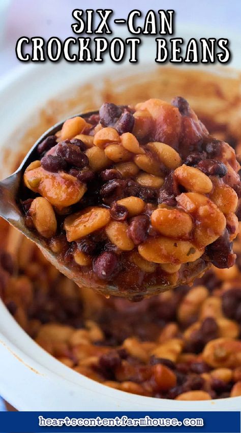 Crockpot Barbecue Beans Mixed Beans In Crockpot, Barbeque Beans, Side Dishes Cold, Fresh Side Dishes, Crockpot Beans, Barbecue Beans, Crockpot Barbecue, Beans Crockpot, Strawberry Salads