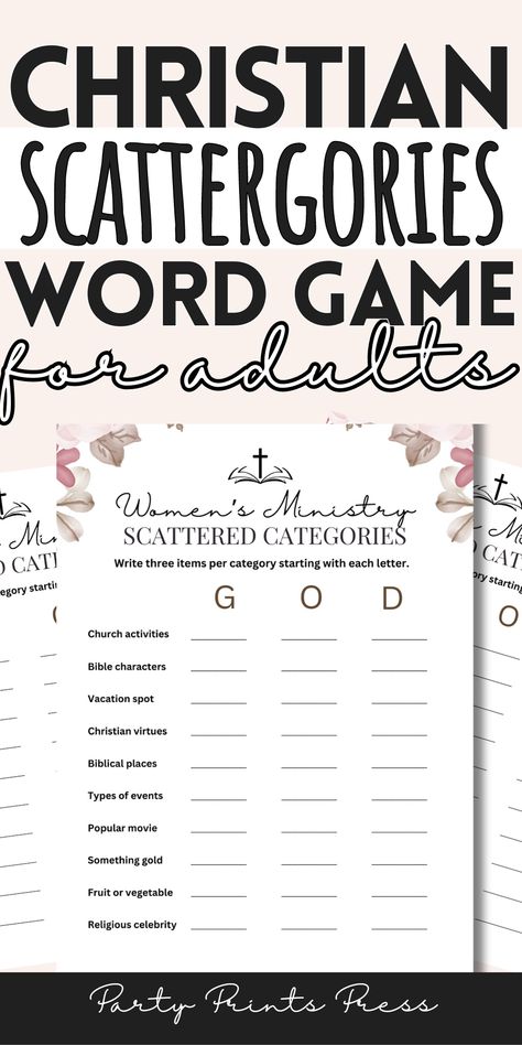 Biblical Characters, Christian Virtues, Game For Adults, Word Challenge, Bible Characters, Bingo Board, Church Activities, Women's Ministry, Games Activities