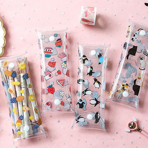 Diy Pencil Pouch, Pencil Pouch Diy, Stationary Products, Transparent Pouch, Stationary Collection, School Pouch, Pencil Pouches, Pencil Cases For Girls, Galaxy Shoes