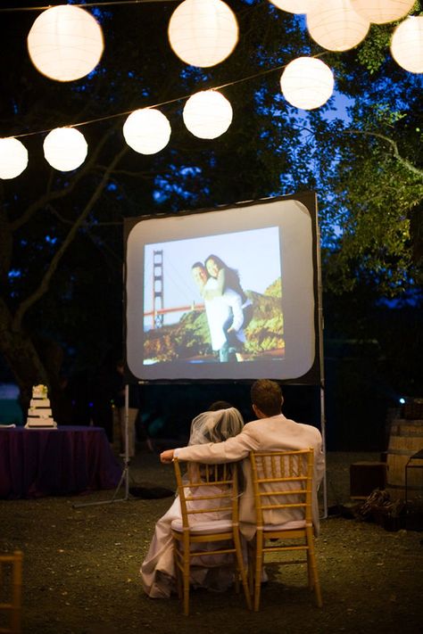 Wedding Slideshow, Unique Wedding Receptions, Wedding Reception Fun, Wine Country Wedding, Wedding Activities, Outdoor Reception, Wedding Entertainment, Wedding Games, Wedding Memorial