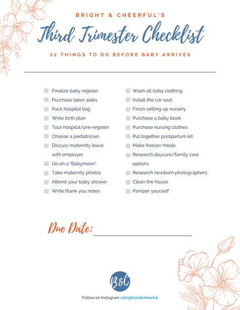 Checklist Before Baby Arrives, What To Do Before Baby Arrives, To Do List Before Baby Arrives, Things To Do Before Baby Arrives, Before Baby Arrives Checklist, To Do Before Baby Arrives, Trimester Checklist, Third Trimester Checklist, Baby Essential Checklist