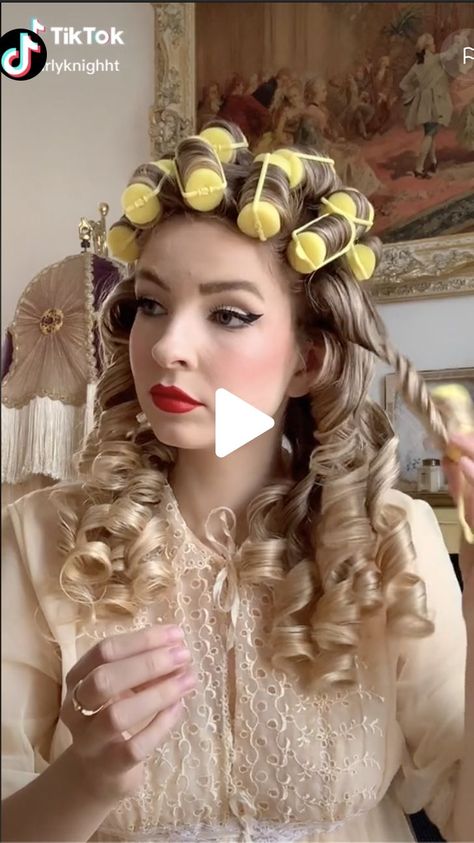 1950 Hairstyles For Long Hair, 1950s Hair Tutorial, Bobby Pin Curls, 30s Hairstyles, Vintage Hairstyles For Long Hair, Academia Hairstyle, Old Hollywood Hair, Retro Curls, Vintage Hairstyles Tutorial